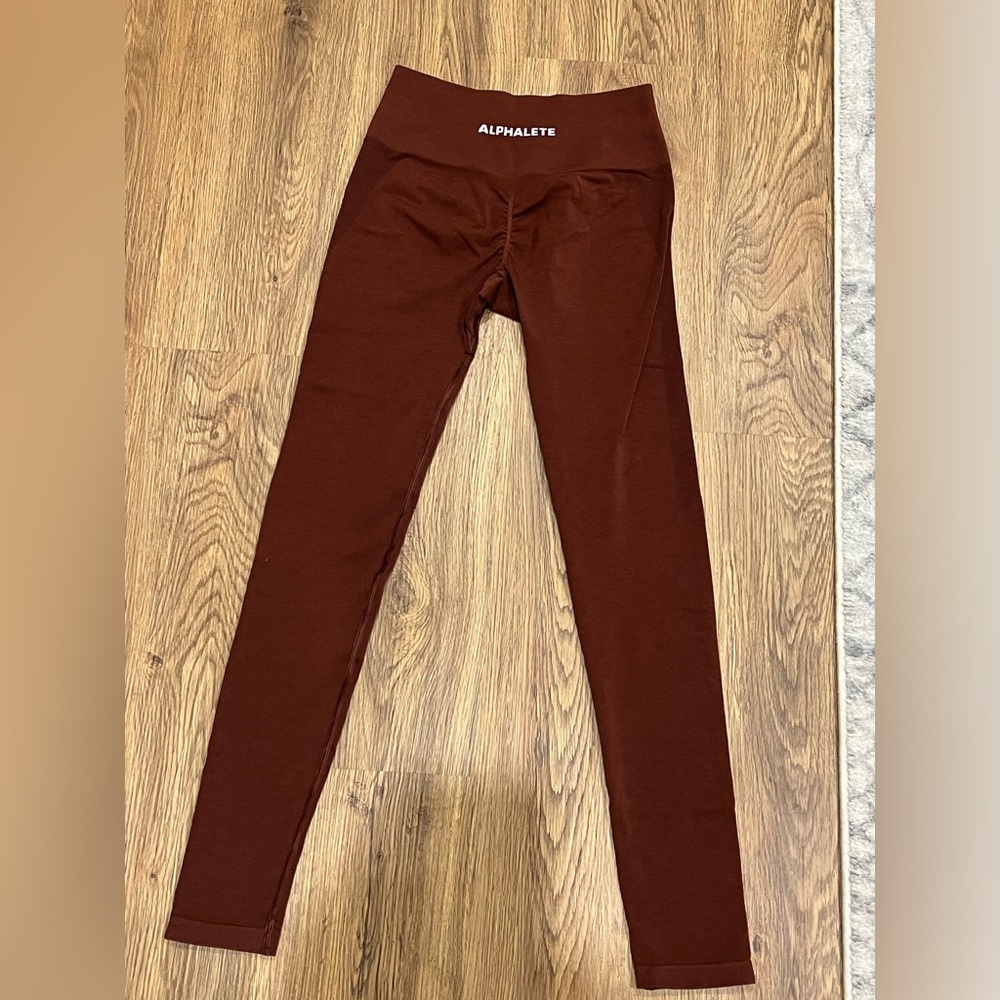 Alphalete amplify size small copper leggings original fabric